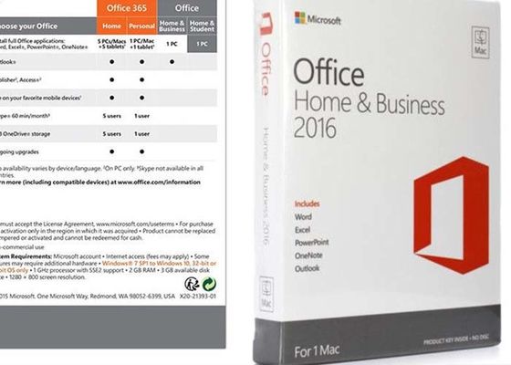 32 a mordu 64 la maison de Microsoft Office 2016 et la clé mordues des affaires DVD Digital
